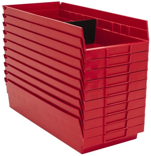 Plastic Hopper Shelf Bin: Red MPN:QSB108RDCS