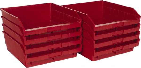 Plastic Hopper Shelf Bin: Red MPN:QSB109RDCS