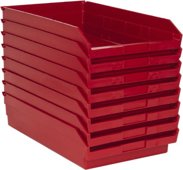 Plastic Hopper Shelf Bin: Red MPN:QSB110RDCS