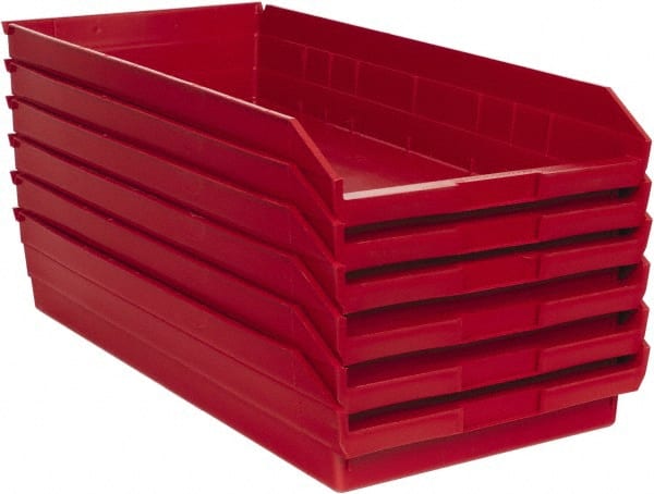 Plastic Hopper Shelf Bin: Red MPN:QSB116RDCS