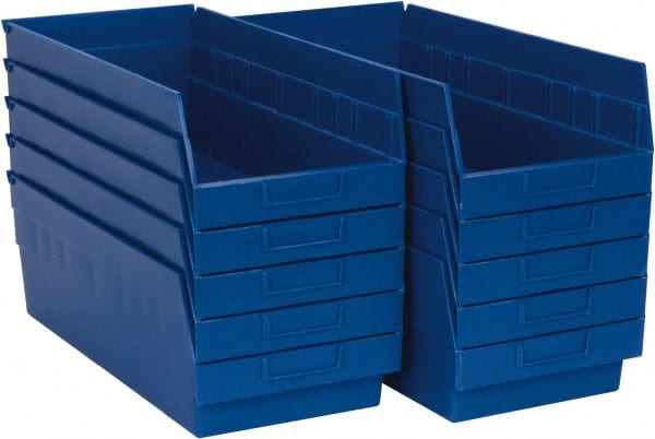 Plastic Hopper Shelf Bin: Blue MPN:QSB208BLCS