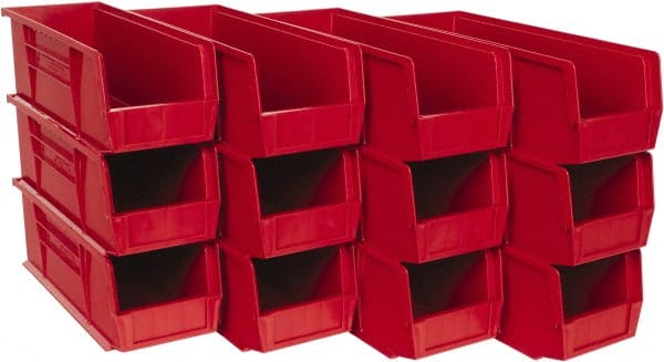 Plastic Hopper Stacking Bin: Red MPN:QUS234RDCS