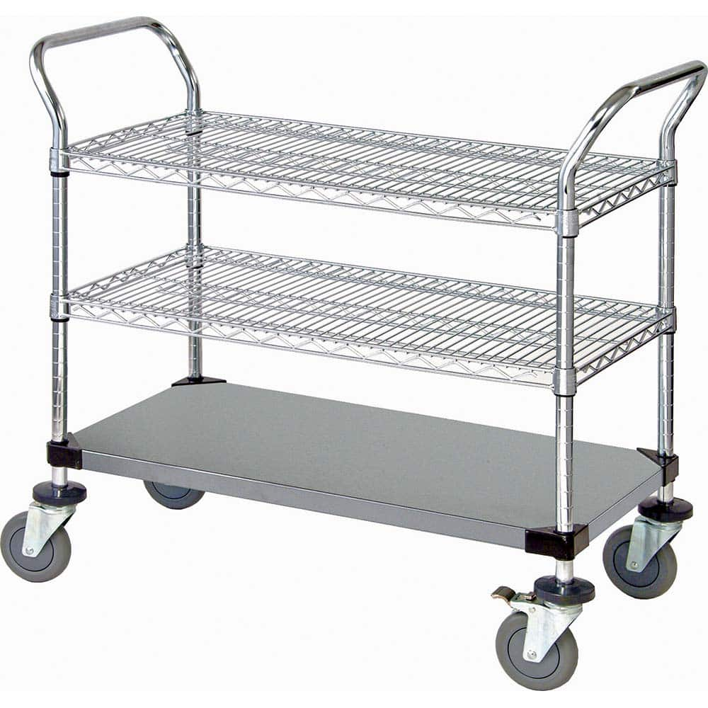 Utility Cart: Stainless Steel, Silver MPN:WRSC-1842SS-3S