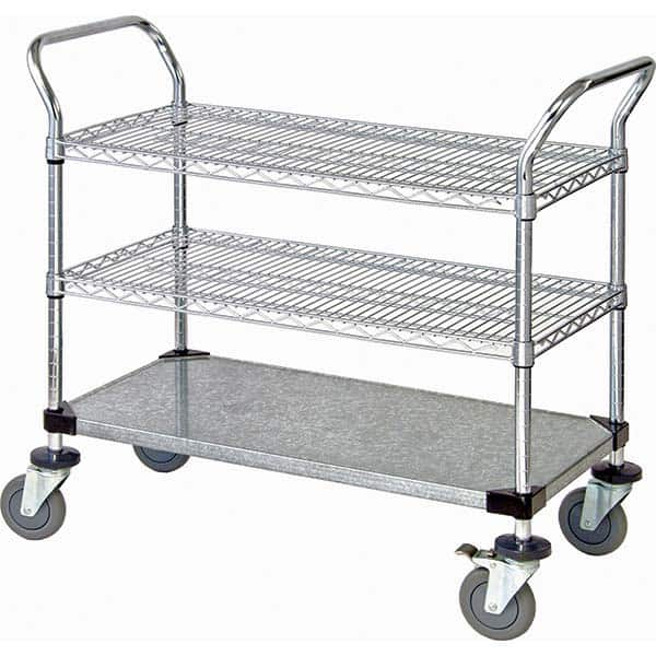 Utility Cart: Stainless Steel, Silver MPN:WRSC-2448-3