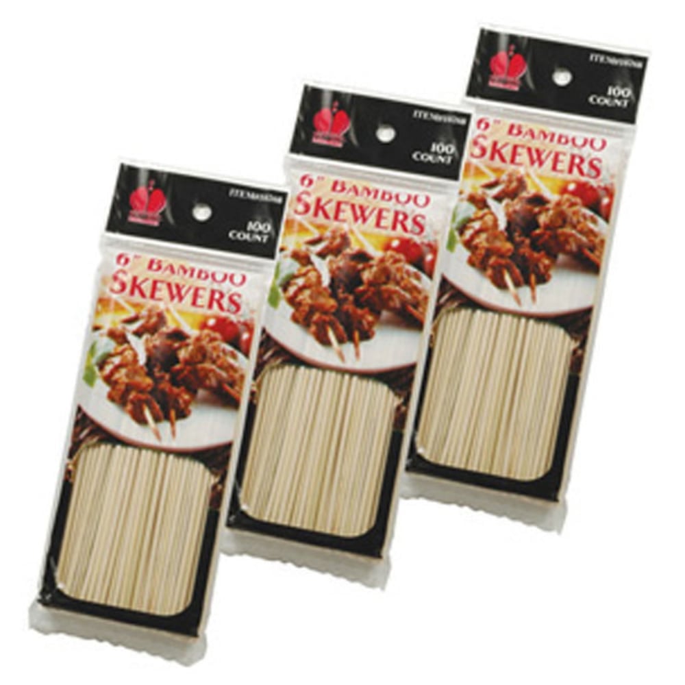 Primeware Bamboo Skewers, 6in, Natural, Carton Of 1,500 (Min Order Qty 9) MPN:10266