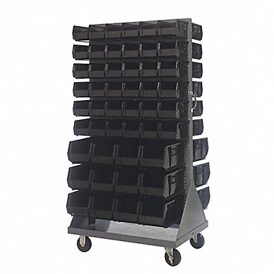 Mobile Louvered Floor Rack Steel 96 Bins MPN:QMD-36H-230240BK