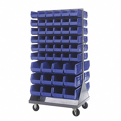 Mobile Louvered Floor Rack Steel 96 Bins MPN:QMD-36H-230240BL