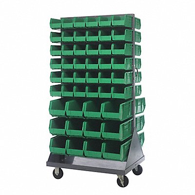 Mobile Louvered Floor Rack Steel 96 Bins MPN:QMD-36H-230240GN