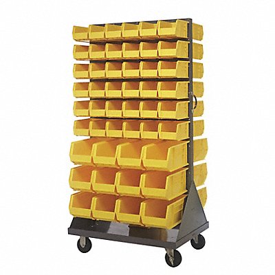 Mobile Louvered Floor Rack Steel 96 Bins MPN:QMD-36H-230240YL