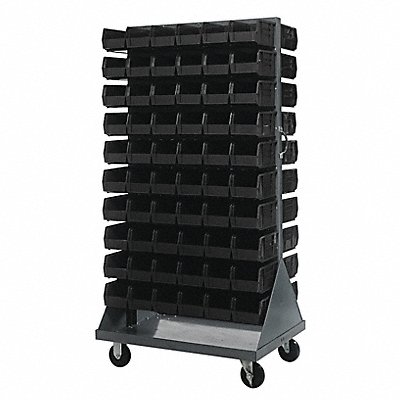 Mobile Louvered Floor Rack Steel 120Bins MPN:QMD-36H-230BK