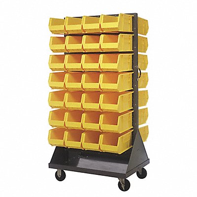 Mobile Louvered Floor Rack Steel 56 Bins MPN:QMD-36H-240YL