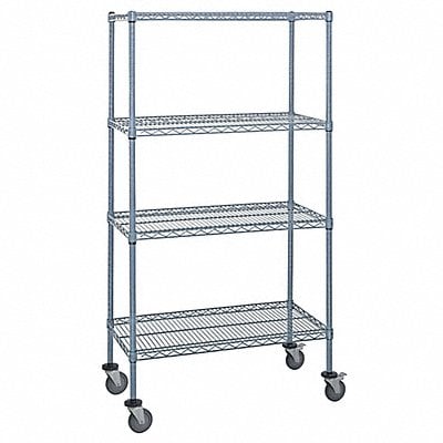 Mobile Stem Caster Cart Gray 4 Shelves MPN:M1836GY46