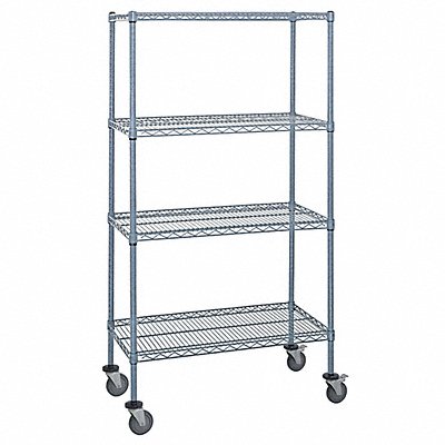 Mobile Stem Caster Cart Gray 4 Shelves MPN:M1848GY46