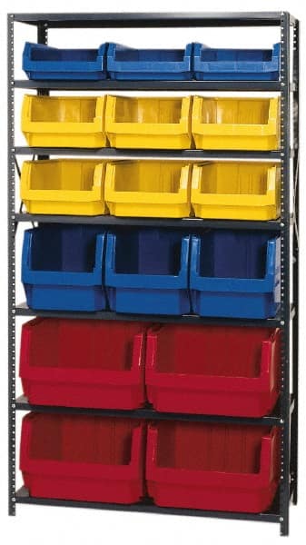 Pick Rack: Open Hopper Storage Unit with Bins, 2,850 lb Capacity, 18