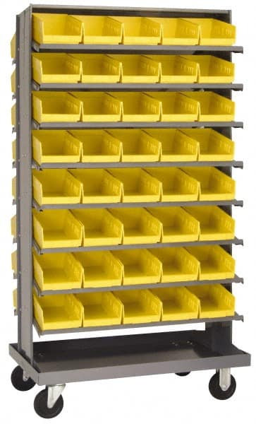 Floor Pick Rack: Double-Sided Mobile Pick Rack Unit with Shelf Bins, 27