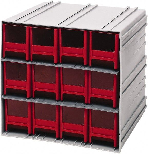 12 Drawer, 12 Compartment, Small Parts Drawer Cabinet System MPN:QIC-122RD