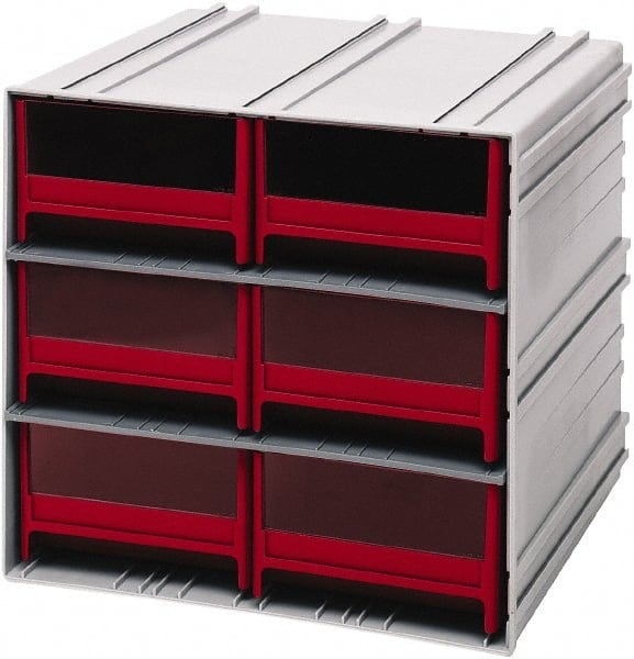 8 Drawer, 8 Compartment, Small Parts Drawer Cabinet System MPN:QIC-4244RD