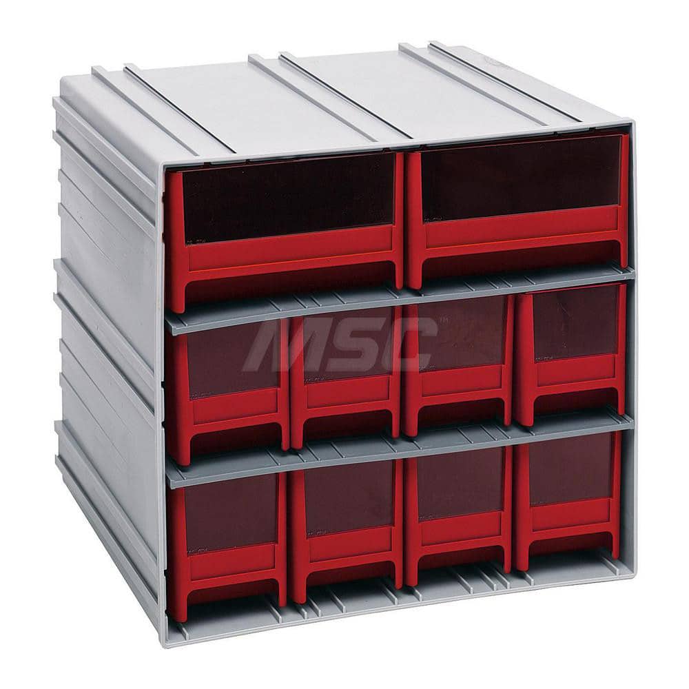 10 Drawer, 10 Compartment, Small Parts Drawer Cabinet System MPN:QIC-8224RD