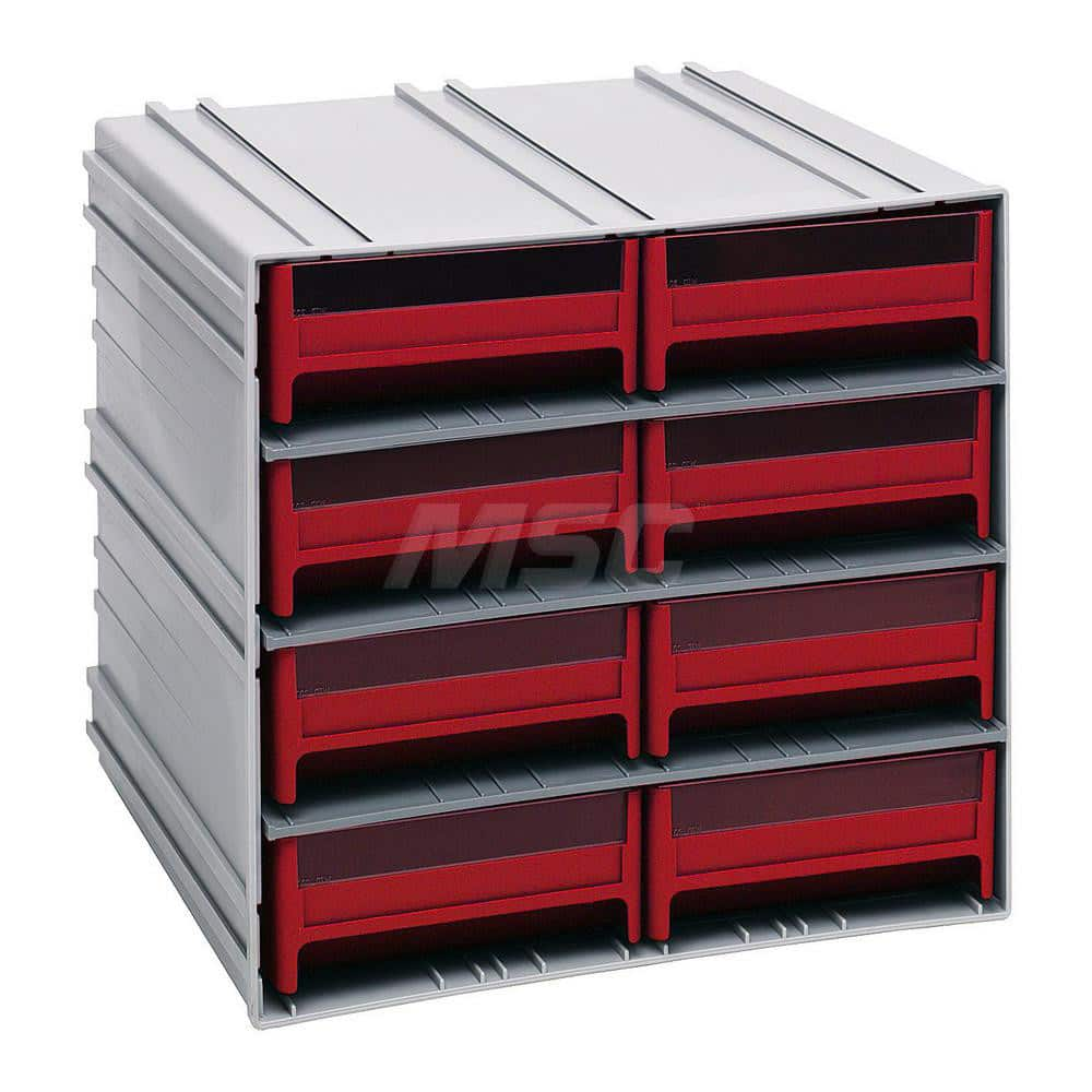 8 Drawer, 8 Compartment, Small Parts Drawer Cabinet System MPN:QIC-83RD