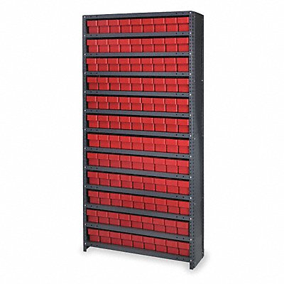 D5586 Enclosed Bin Shlvng 12x75x36in Red MPN:CL1275-501RD