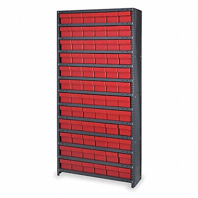 D5587 Enclosed Bin Shlvng 12x75x36in Red MPN:CL1275-601RD