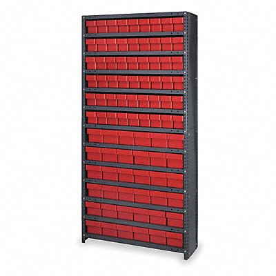 D5601 Enclosed Bin Shlvng 18x75x36in Red MPN:CL1875-624RD