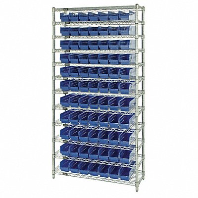 G7060 Bin Shlvng 12inx74inx36in Blue MPN:WR12-101BL