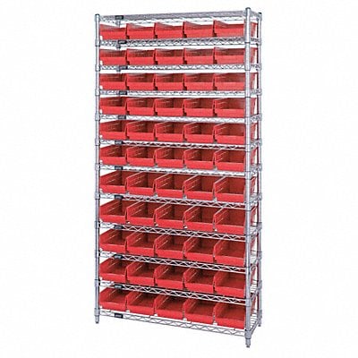 G7061 Bin Shlvng 12inx74inx36in Red MPN:WR12-102RD