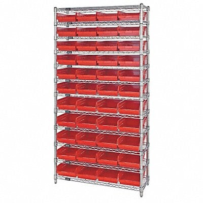 G7063 Bin Shlvng 12inx74inx36in Red MPN:WR12-107RD