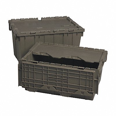 Attached Lid Container Gray Solid HDPE MPN:QDC2012-7