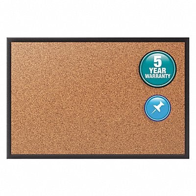 Bulletin Board 36 in H 48 in W Black MPN:2304B