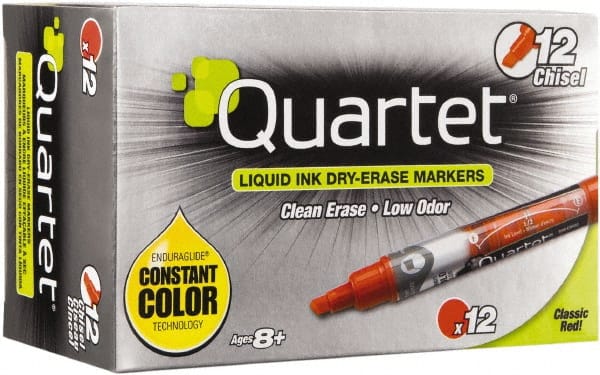 Pack of (12) Red, Chisel Tip, Dozen EnduraGlide Dry Erase Markers MPN:QRT50014M