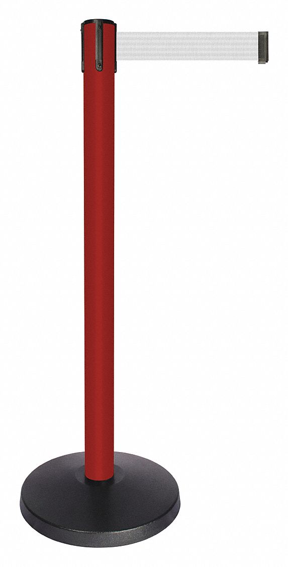 Barrier Post w/Belt Red Post White Belt MPN:QPLUS-21-B1