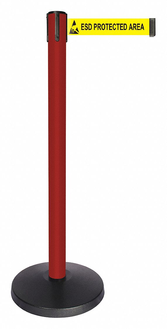 Barrier Post Red Post Yllw/Blk Text Belt MPN:QPLUS-21-ESD