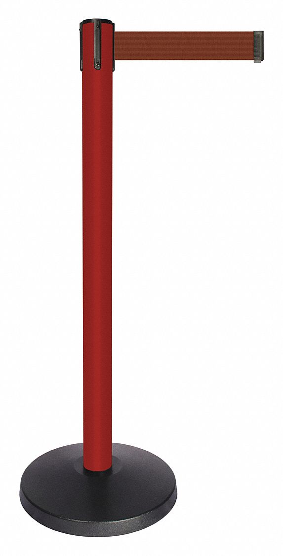 Barrier Post w/Belt Red Post Brown Belt MPN:QPLUS-21-N7