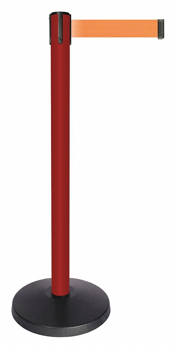 Barrier Post w/Belt Red Post Orange Belt MPN:QPLUS-21-O5