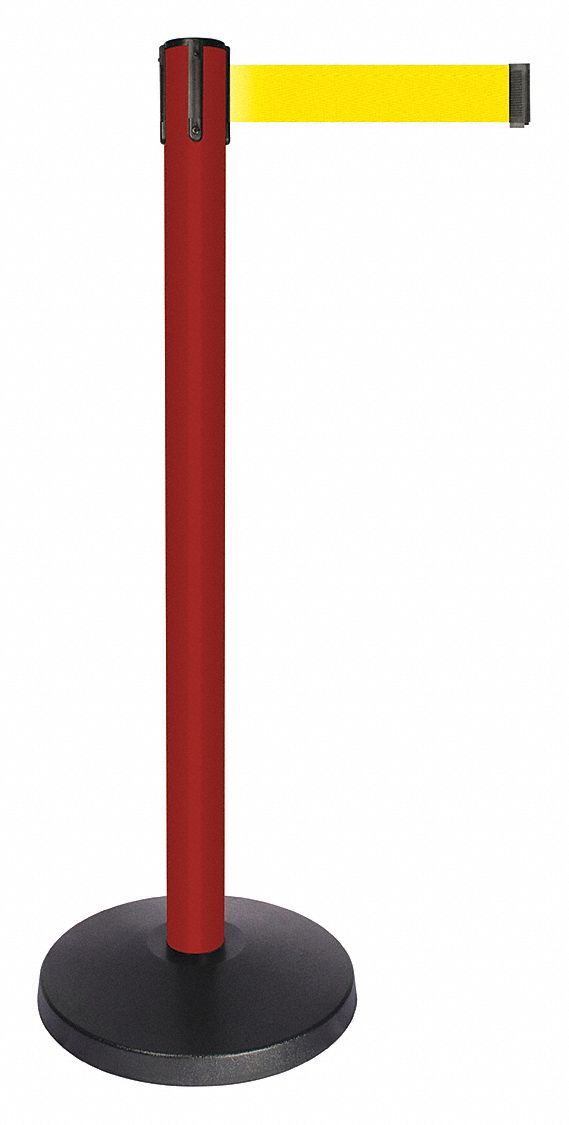 Barrier Post w/Belt Red Post Yellow Belt MPN:QPLUS-21-Y5