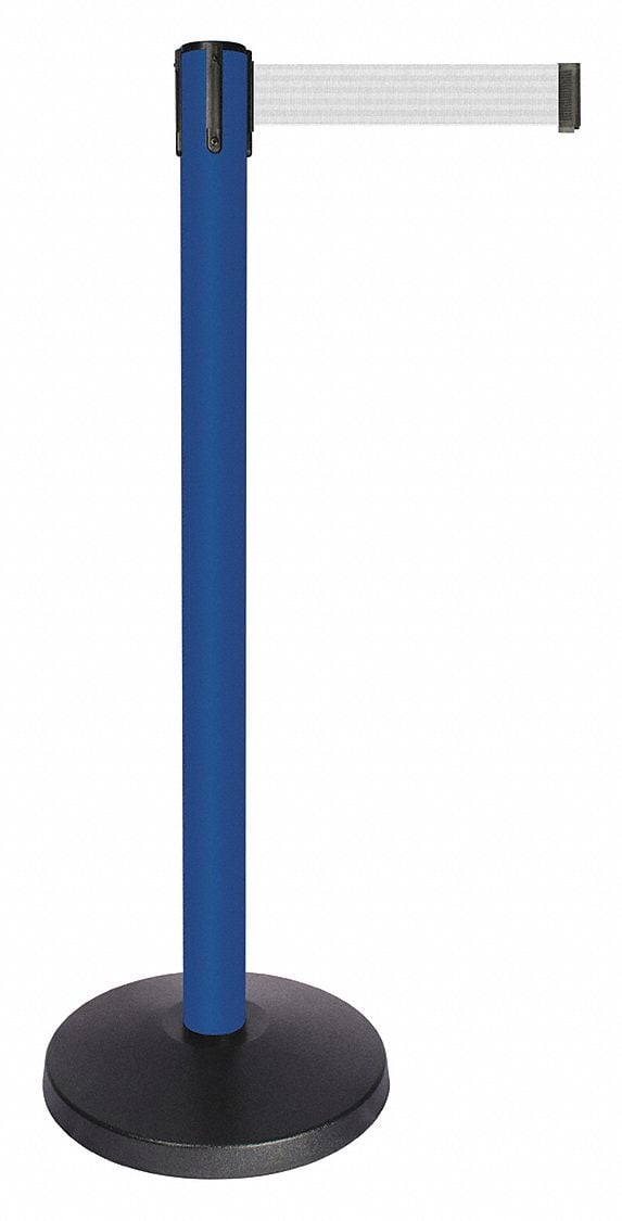 Barrier Post w/Belt Blue Post White Belt MPN:QPLUS-23-B1