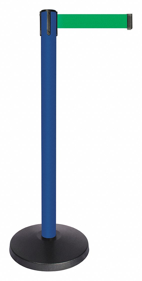 Barrier Post w/Belt Blue Post Green Belt MPN:QPLUS-23-G6