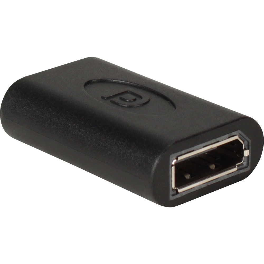 QVS DisplayPort Female to Female Digital A/V Gender Changer/Coupler - 1 x DisplayPort Digital Audio/Video Female - 1 x DisplayPort Digital Audio/Video Female - 3840 x 2160 Supported - Black (Min Order Qty 8) MPN:DP-FF