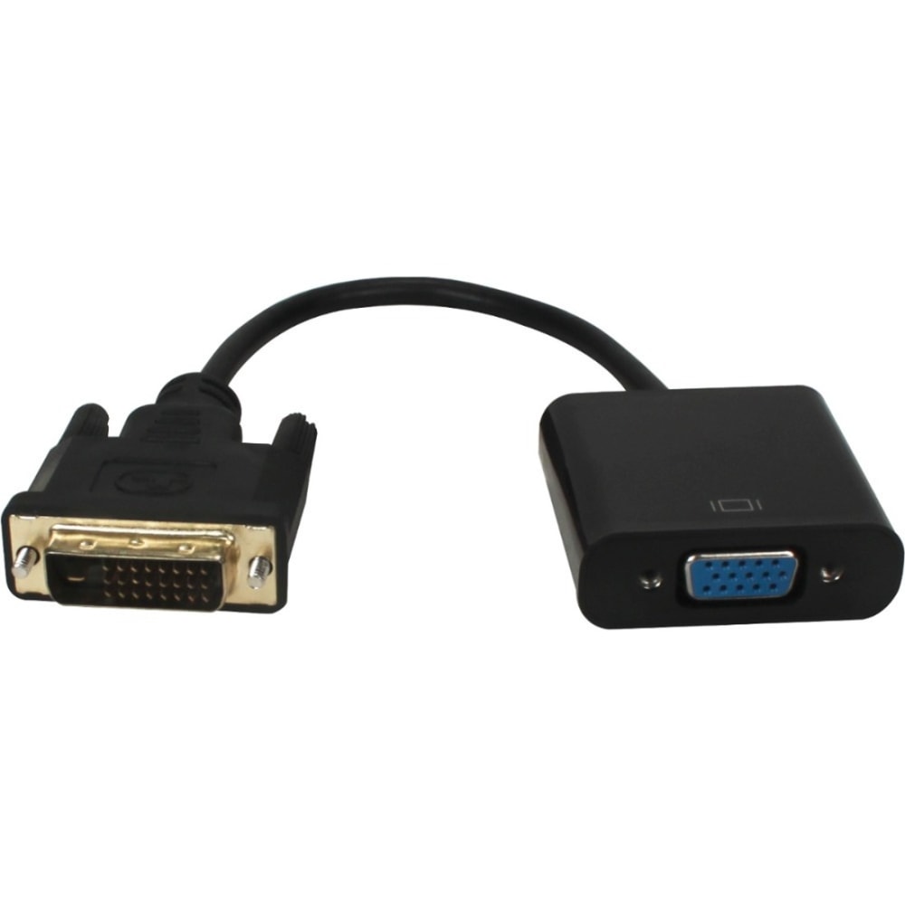 QVS DVI To VGA Active Video Converter - DVI-D/VGA Video Cable for Computer, Projector, Video Device - First End: 1 x 15-pin HD-15 - Female - Second End: 1 x 29-pin DVI-D Digital Video - Male - Supports up to 1920 x 1080 - Black (Min Order Qty 3) MPN:DVIVG