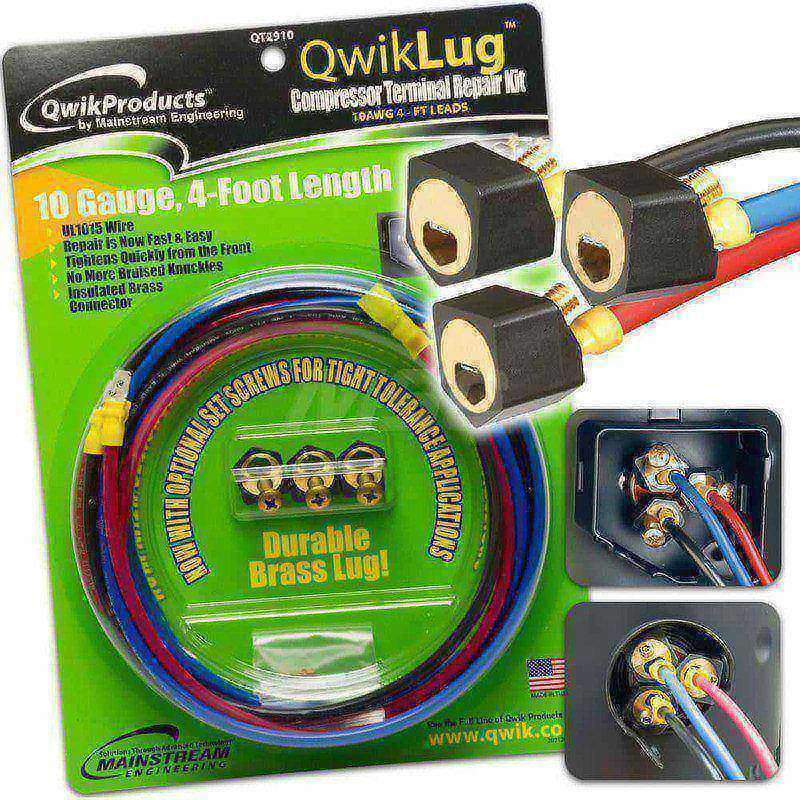 QwikLug Compressor Terminal Repair Kit 10AWG 4FT Leads MPN:QT2910