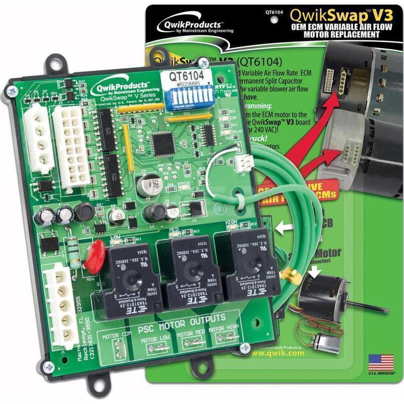 QwikSwap V3 OEM ECM Variable Air Flow Motor Replacement MPN:QT6104