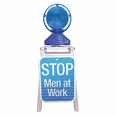 LED Stop Sign Aluminum Blue White MPN:PS-M900SB-S