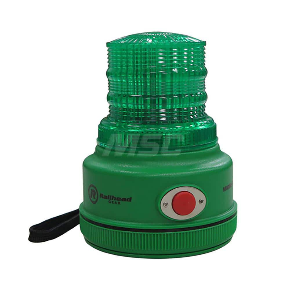 Flashing & Revolving Light: Green, Magnetic Mount MPN:M100G-LED