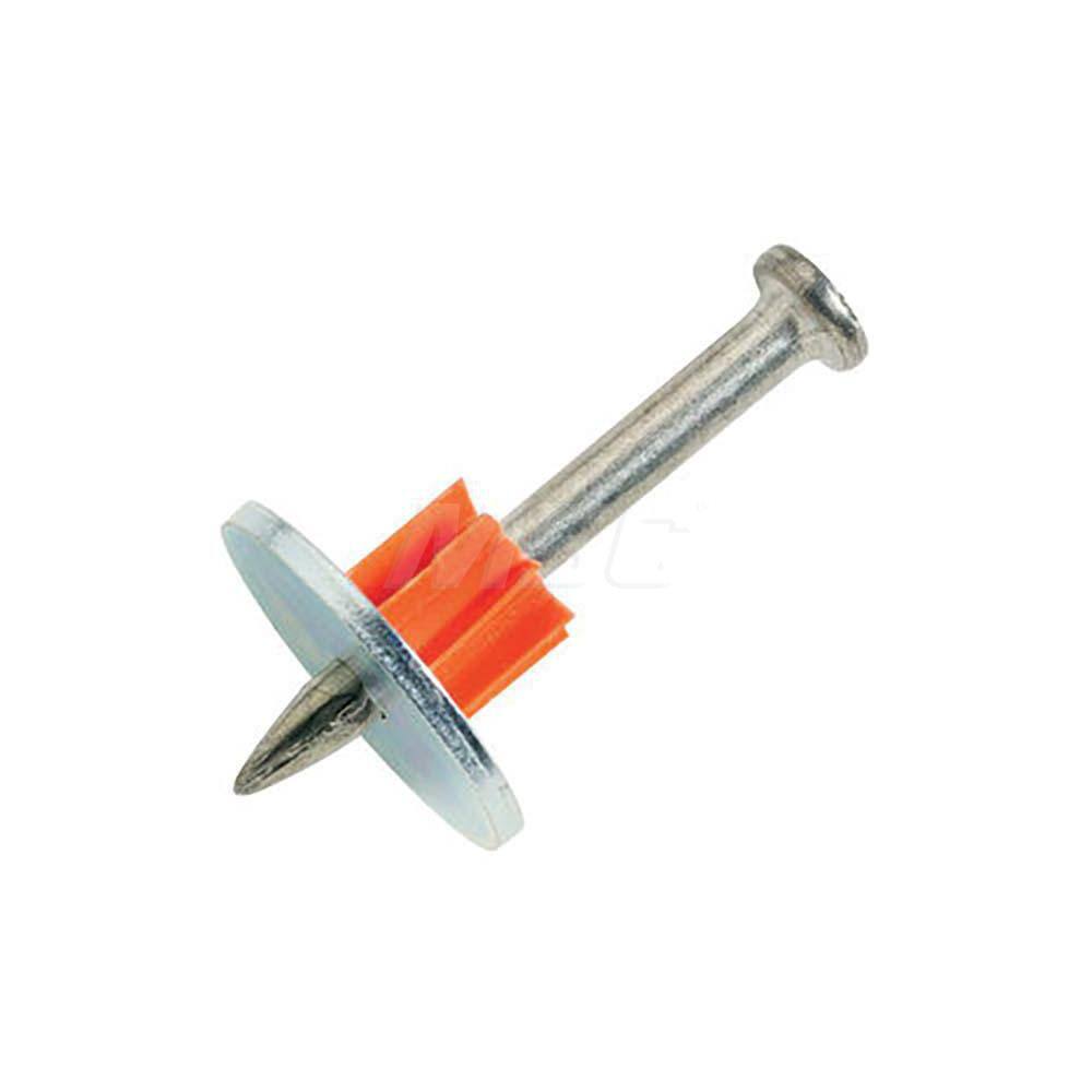 Powder Actuated Pins & Threaded Studs, Type: Drive Pin w/Washer , Shank Length (Inch): 2-1/2 , Shank Diameter (Decimal Inch): 0.1450  MPN:1516SDE