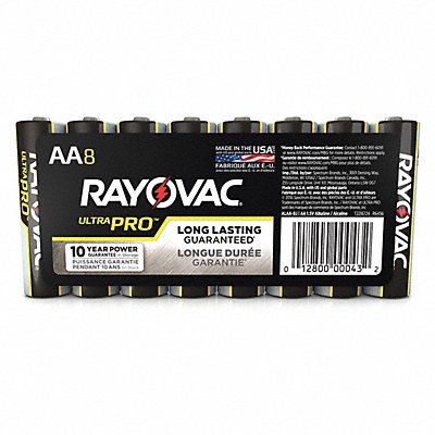 Battery Alkaline AA Everyday PK8 MPN:ALAA-8J