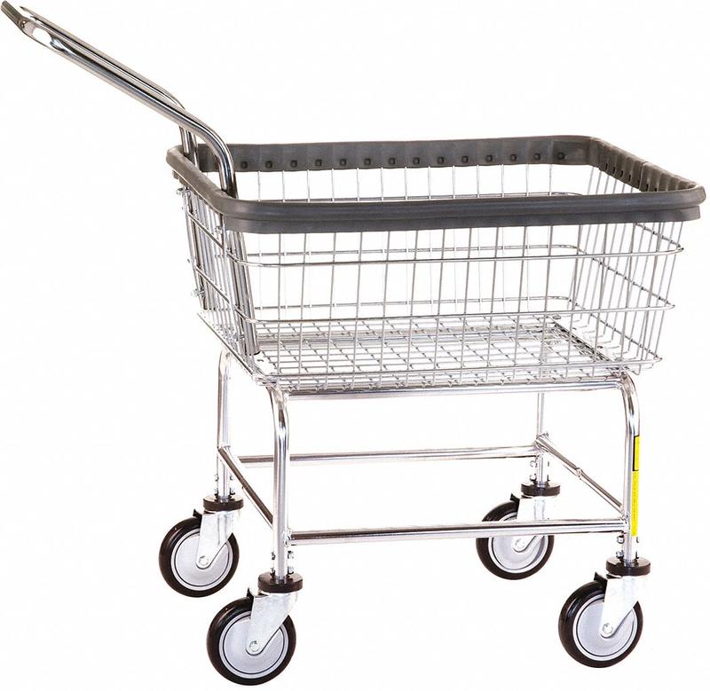 Wire Laundry Cart 600 lb Ld Cap. Silver MPN:100CECLCH