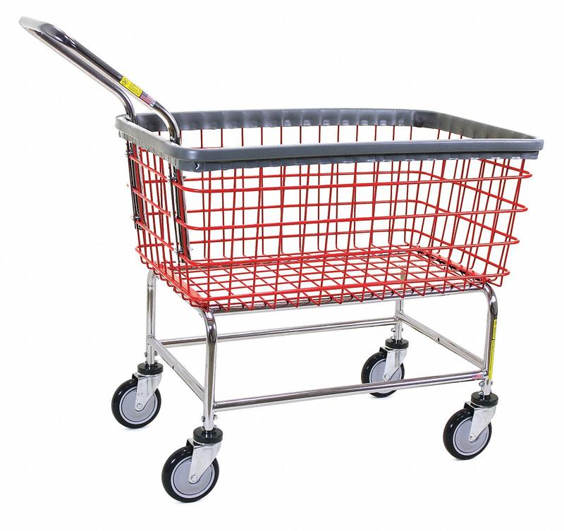 Wire Laundry Cart 600 lb Ld Cap. Red MPN:200CFRLCH