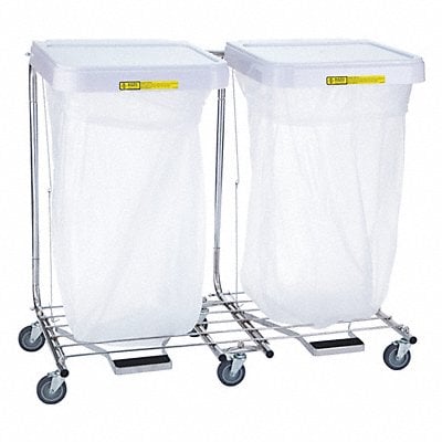 Laundry Hamper Cart 2 Comp Gray 7 cu ft MPN:694